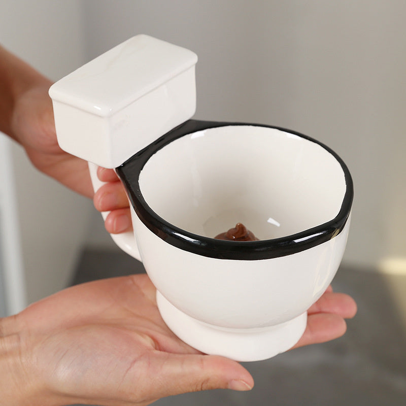Toilet Shots Mugs; 2 Count (Pack of 1); White and Black