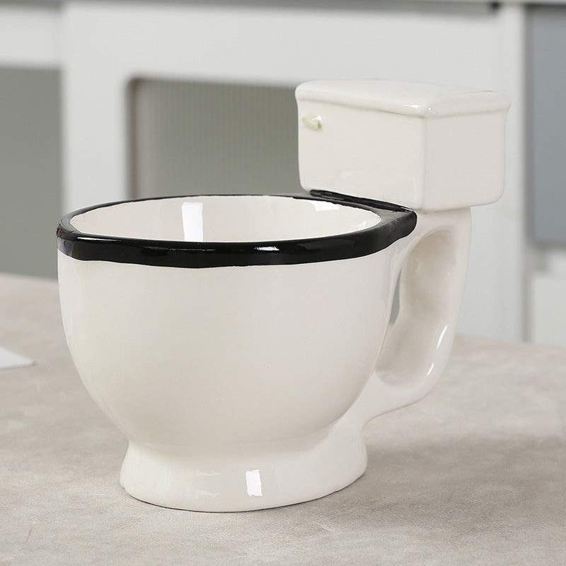 Toilet Shots Mugs; 2 Count (Pack of 1); White and Black